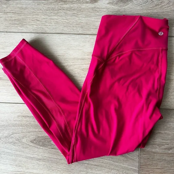 Lululemon Pink and Dark Olive Green Leggings- size 10 - Picture 10 of 11